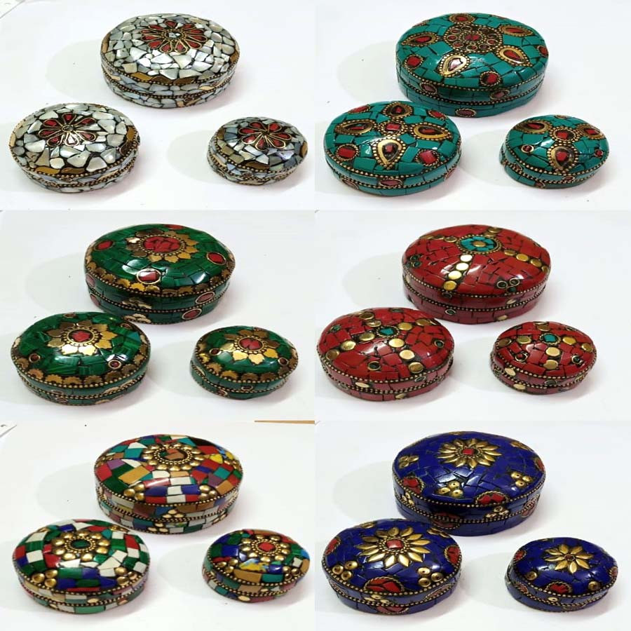 Mosaic Work Metal Jewelry Box GC-JB-101