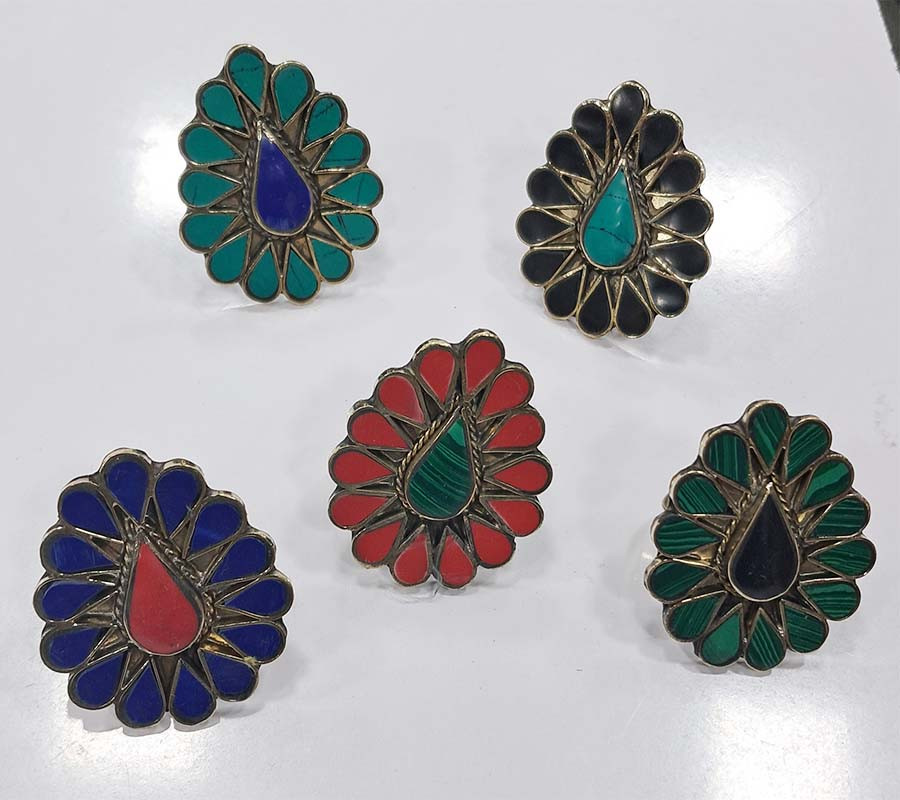 Tibetan Beads Boho Brass Rings GC-RG-349