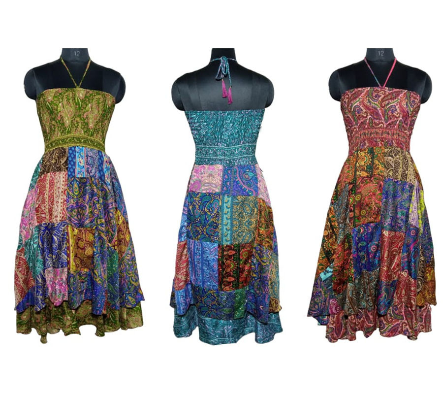 New Saree Patch Dress GC-AP-1161