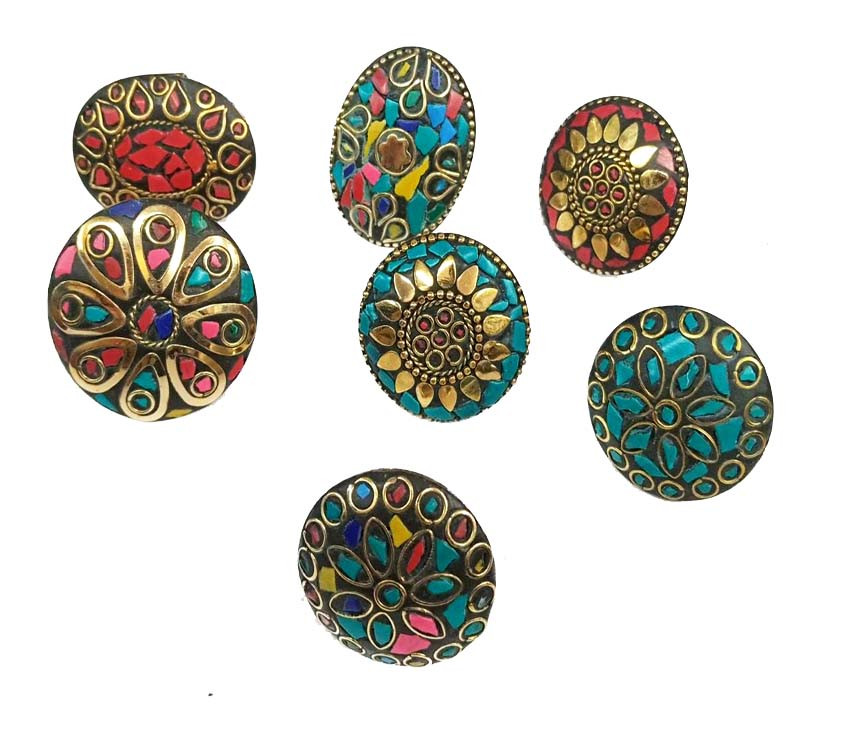 Mosaic Brass Metal Rings  GC-RG-197