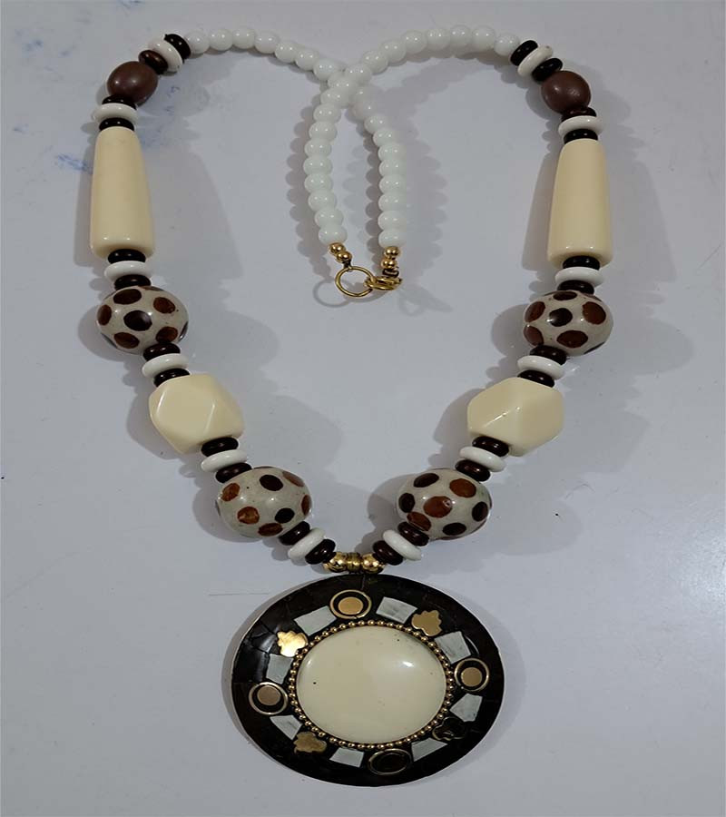 Mosaic Pendent Resin  Beads Necklaces GC-NK-568