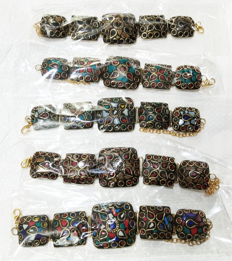 Mosaic Beads Brass Bracelets GC-BR-164