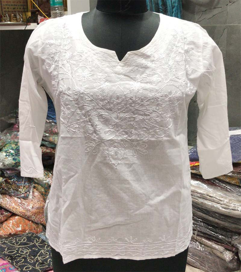 Embroidery Work Cotton Fabric Tops GC-AP-881