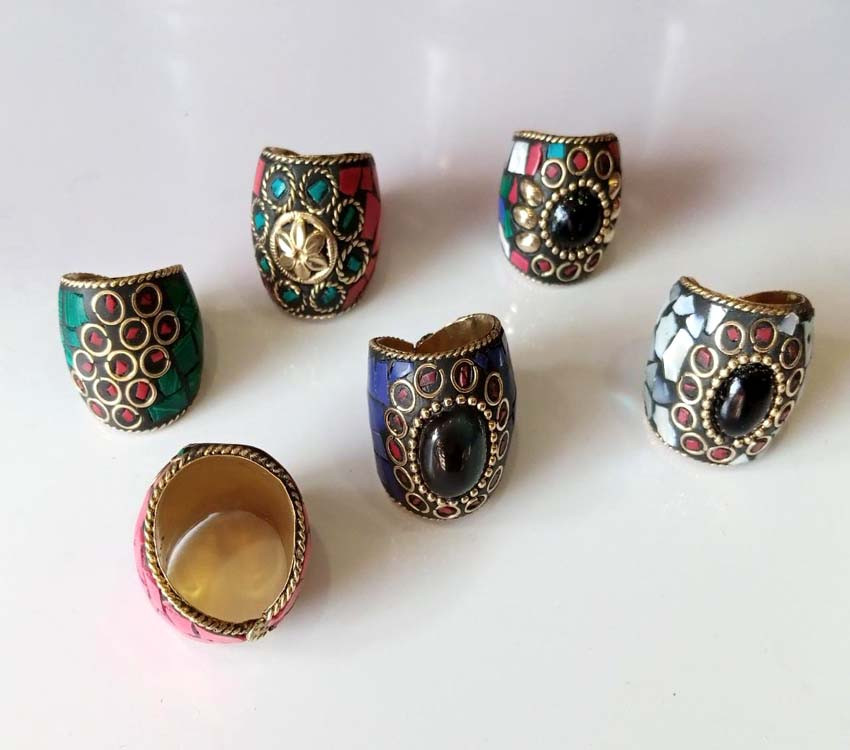 Mosaic Brass Metal Rings  GC-RG-195