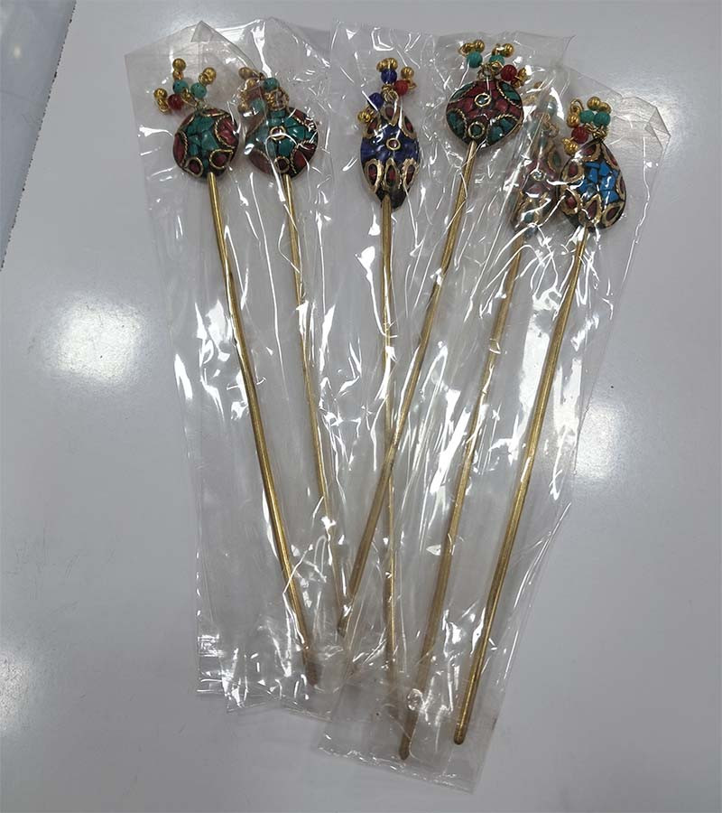 Women Fashion Mosaic Work Metal  Hair Stick GC-HC-143