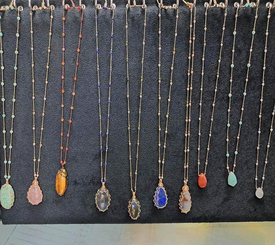 Stone Beads Pendent Necklaces GC-NK-600