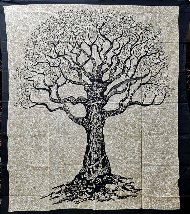 Dry Tree  Print Fashion Wall Hanging Tapestries Cotton Fabric BedSheet Single (135x210cm) Size for Home Decoration GC-TP-165-B