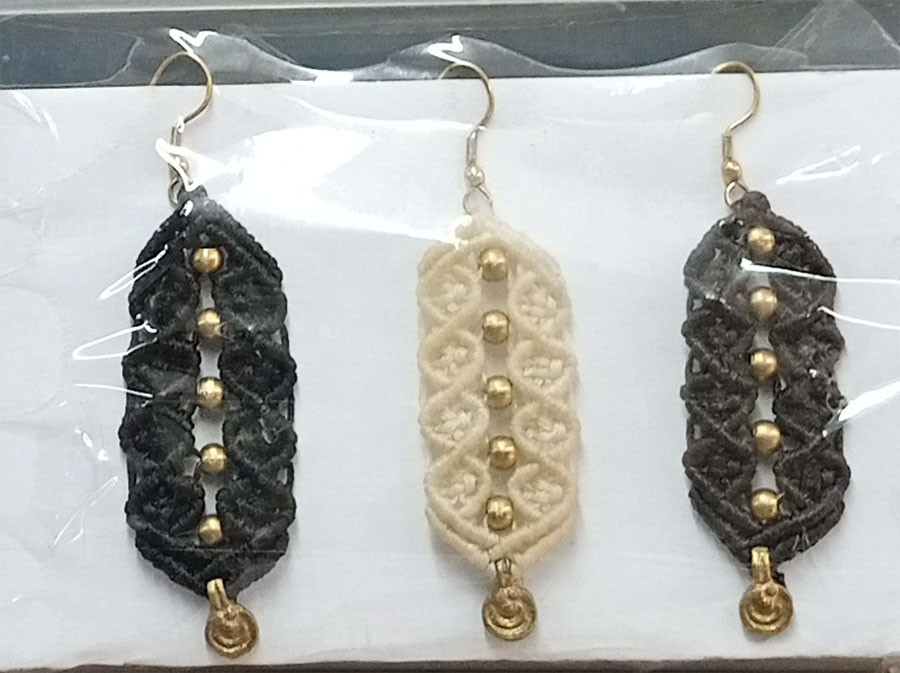 Cotton Cord Thread Work Earrings GC-ER-379