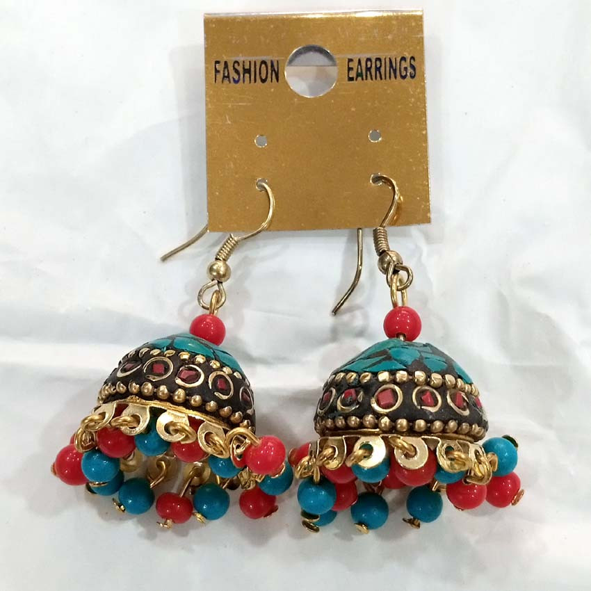 Mosaic Beads Brass Earrings GC-ER-118