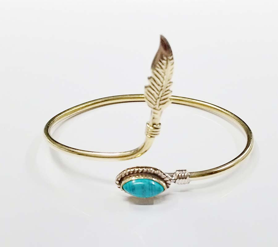 Stone Beads Brass  Bangle GC-BL-353