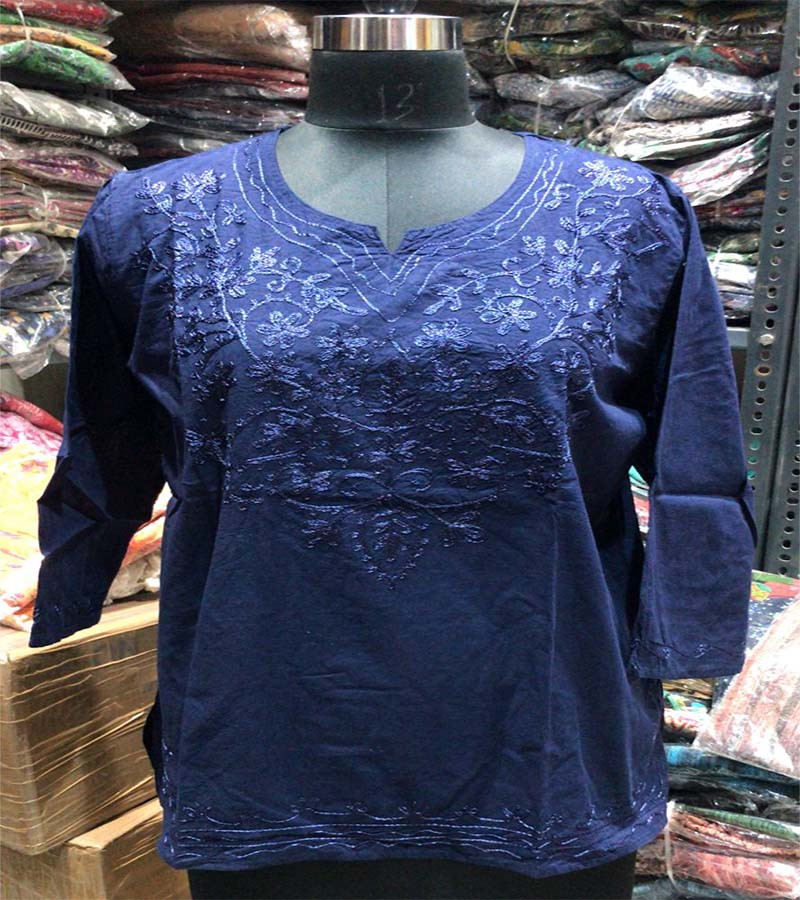 Embroidery Work Cotton Fabric Top GC-AP-879