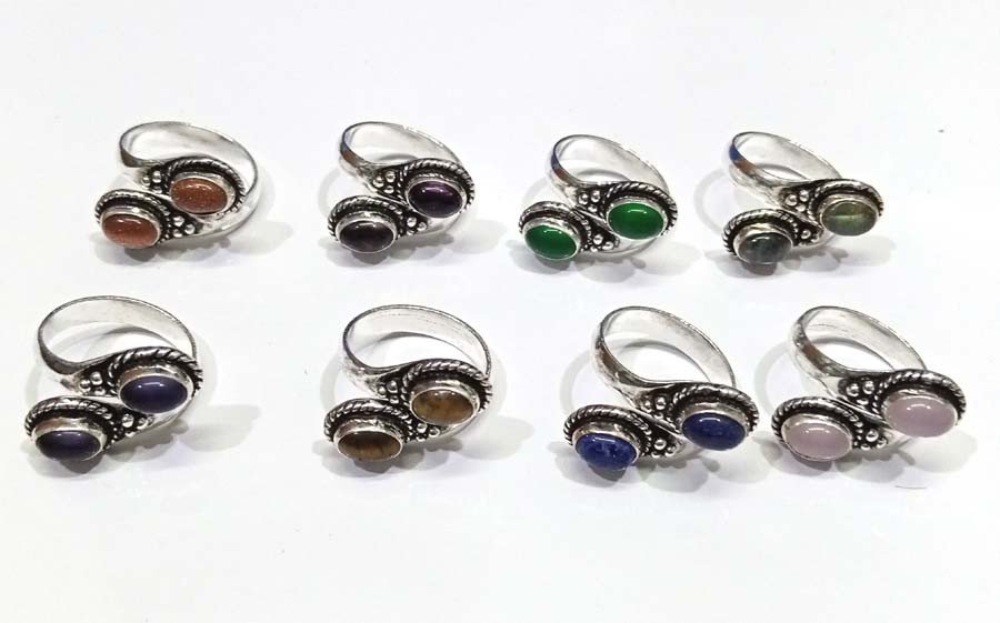Stone Beads Boho Brass Rings GC-RG-170