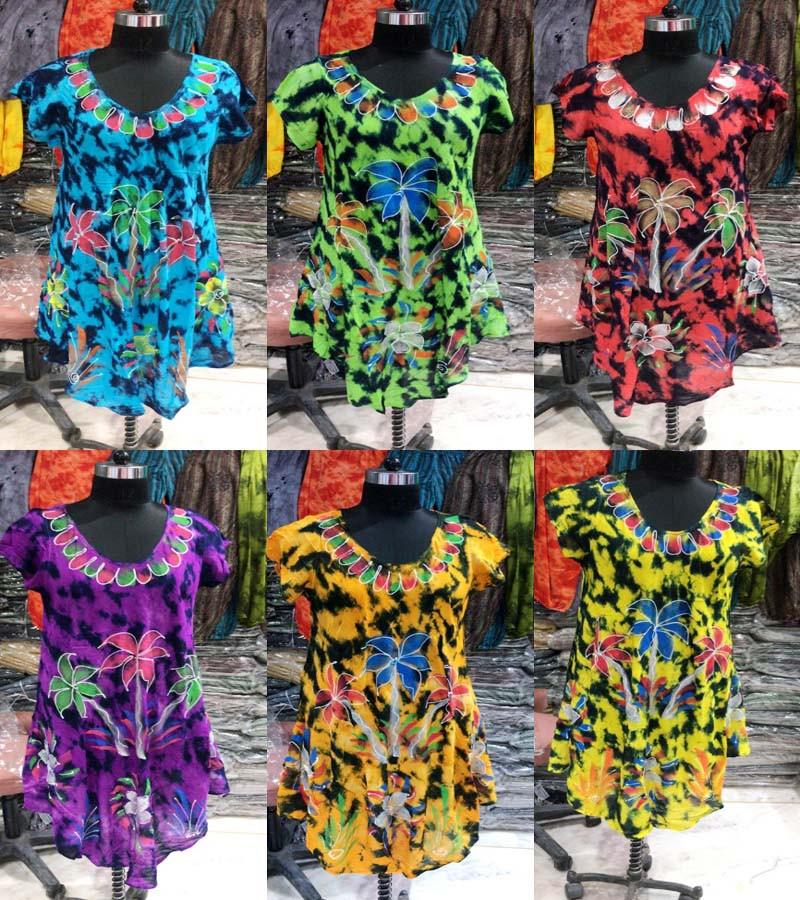 Tie-dye Print Rayon Dress  GC-AP-885