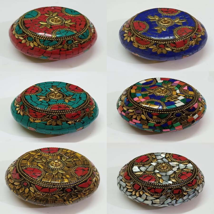 Mosaic Work Metal Jewelry Box GC-JB-104