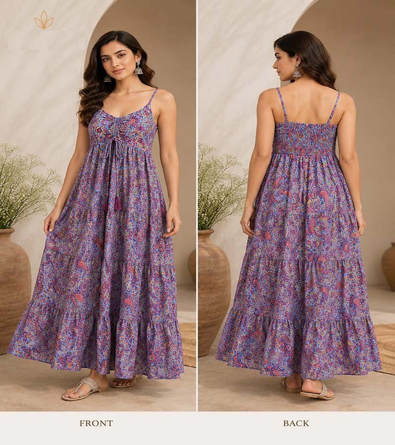 MIx Colors New Sari Fabric Dress  GC-AP-1681