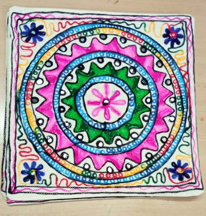 Embroidery Work Cotton Fabric Cushion Cover For Home Décor  GC-CC-101