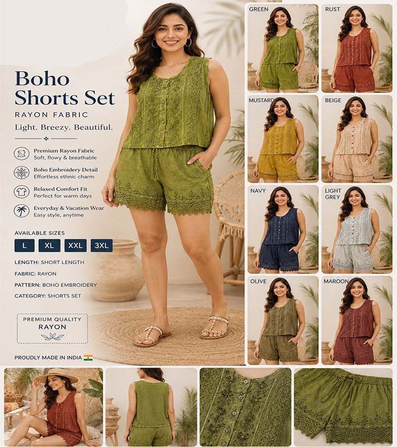 Rayon Fabric Top and Short Set GC-AP-1660