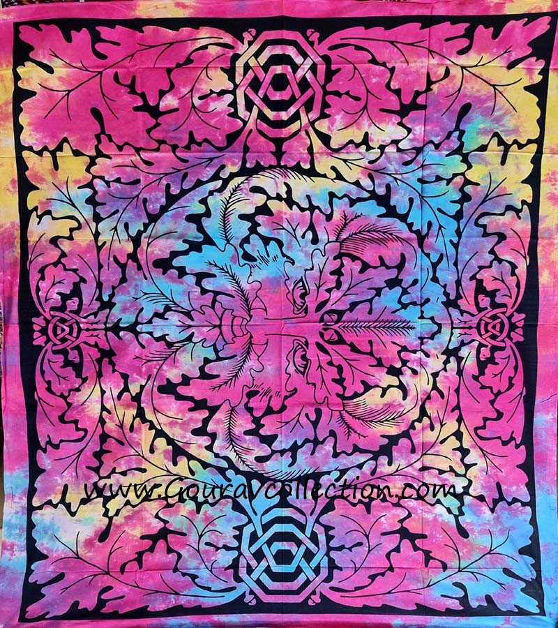Multi Print Old God Fashion Wall Hanging Tapestries Cotton Fabric BedSheet Single (135x210cm) Size for Home Decoration GC-TP-169-E