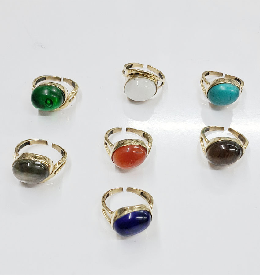 Stone Beads GS Metal Ring GC-RG-293 Adjustable Size Women Fashion Jewelry