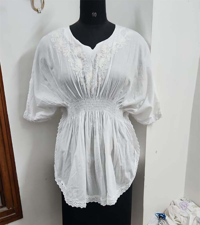 Cotton EMBROIDERY WORK White Top GC-AP-1586