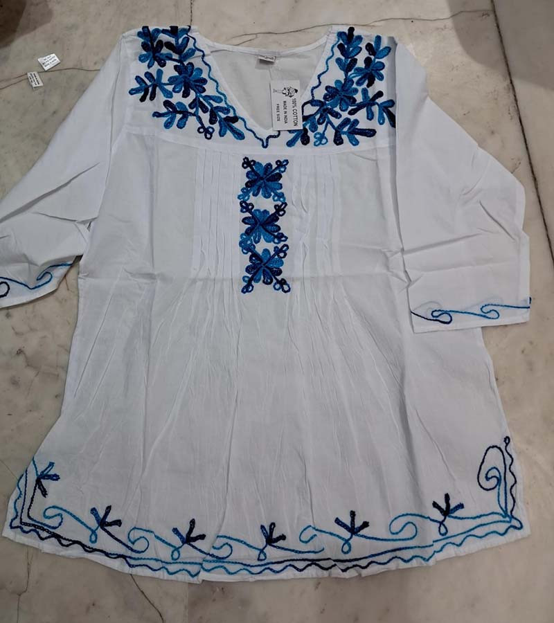 Cotton EMBROIDERY WORK White Top GC-AP-1625
