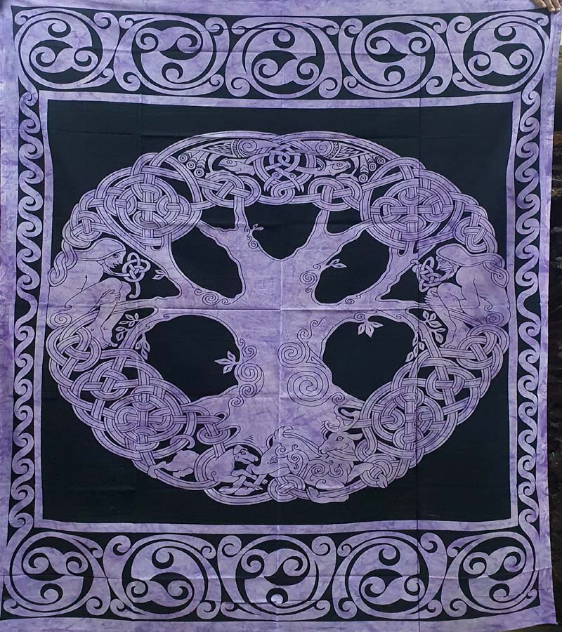 Potly Tree Celtic Print Wall Hanging Tapestries Wholesale Cotton Fabric Bed-Sheet Single (135x211cm) Size for Home Decoration GC-TP-188