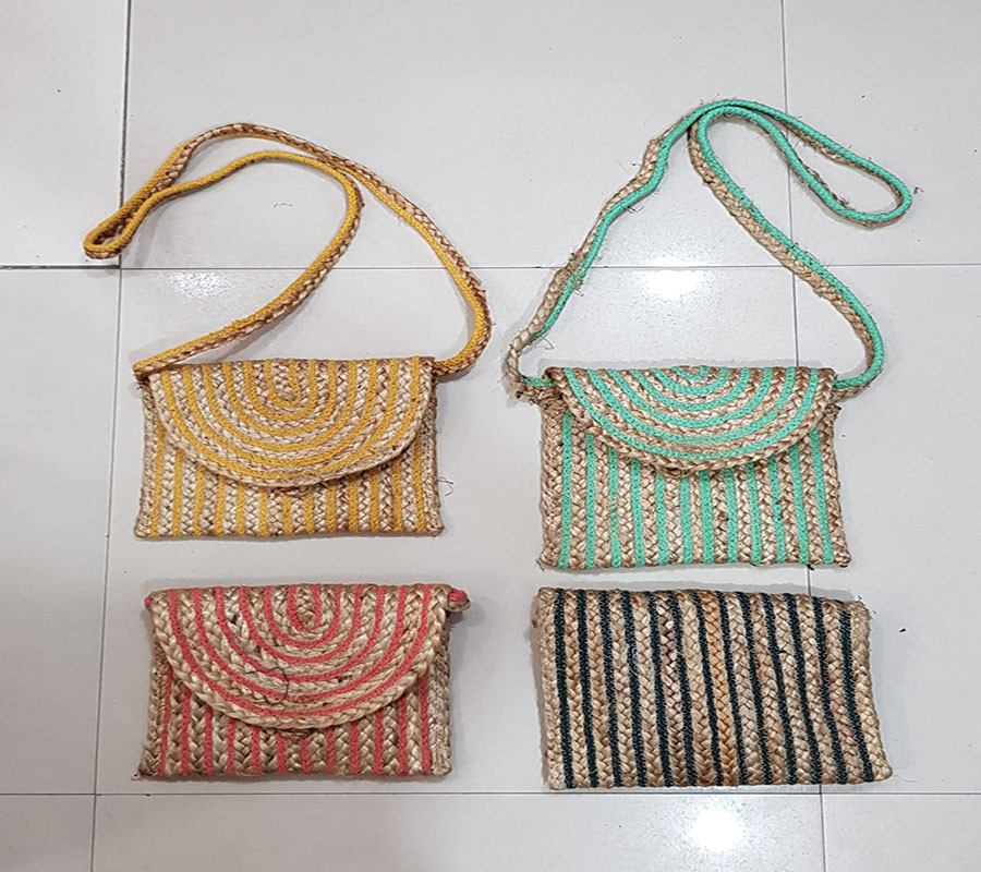 Ladies Fashion Boho Jute Clutch's Bags GC-BG-748