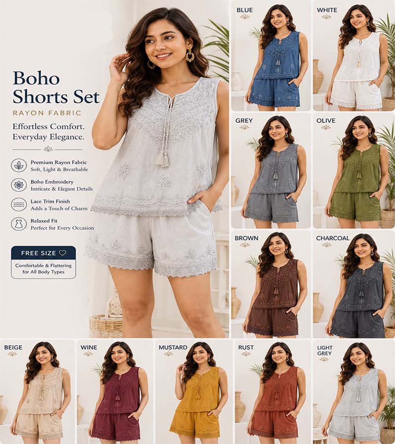 Rayon Fabric Top and Short Set GC-AP-1659