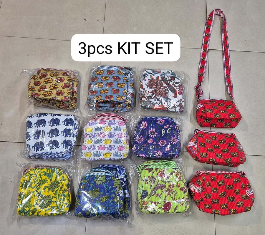 Assorted Colors 3 pcs Kit set Bags BG-1152