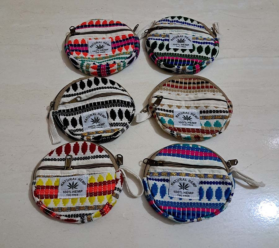 Hemp Coin Purses  Mix colors GC-BG-893