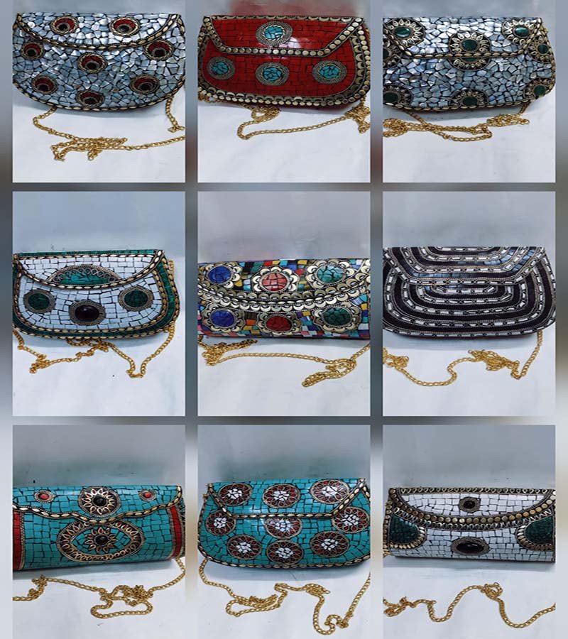 Ladies Fashion Cross-body Mosaic Metal Purses GC-BG-1117