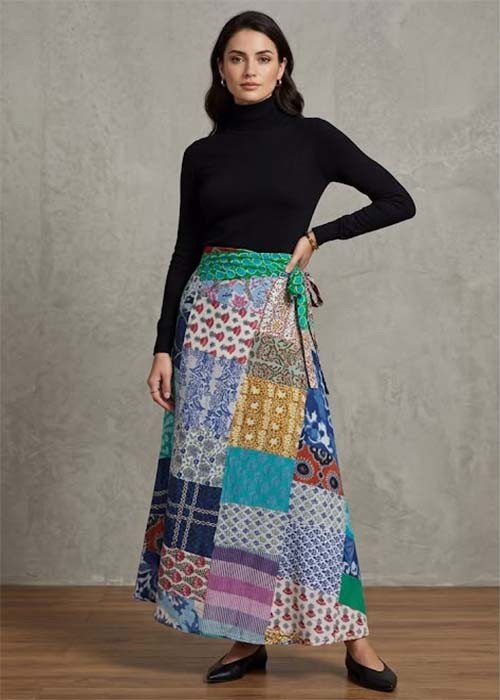 Cotton Patch Work Wrap Skirts Skirts GC-AP-1655