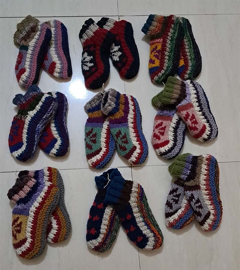 Wool Multi colors Adult Socks Festival Travel Hygge Hippie  GC-AP-1619