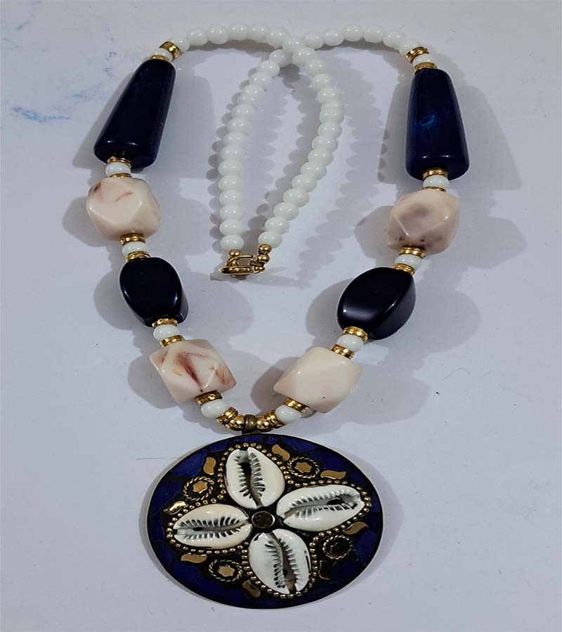 Mosaic Pendent Resin  Beads Necklaces GC-NK-558