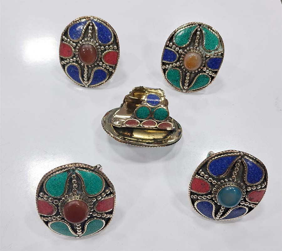 Tibetan Beads Boho Brass Rings GC-RG-347