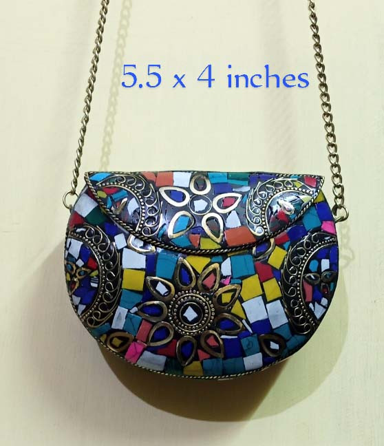 Ladies Fashion Metal Baby Bags Small Size GC-BG-135 Size (5.5x4)Inch