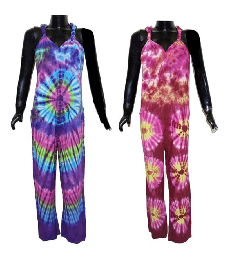 Tie-dye Print Cotton Fabric Jumpsuit  GC-AP-1221