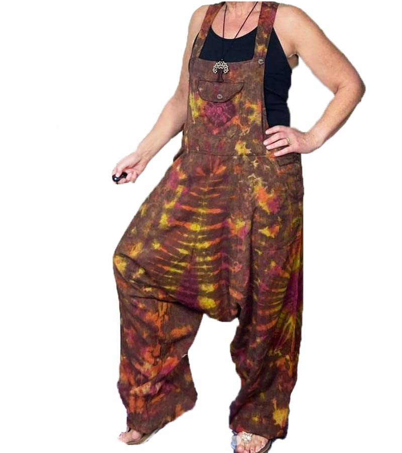 Cotton Tie-dye Print Jumpsuit GC-AP-888