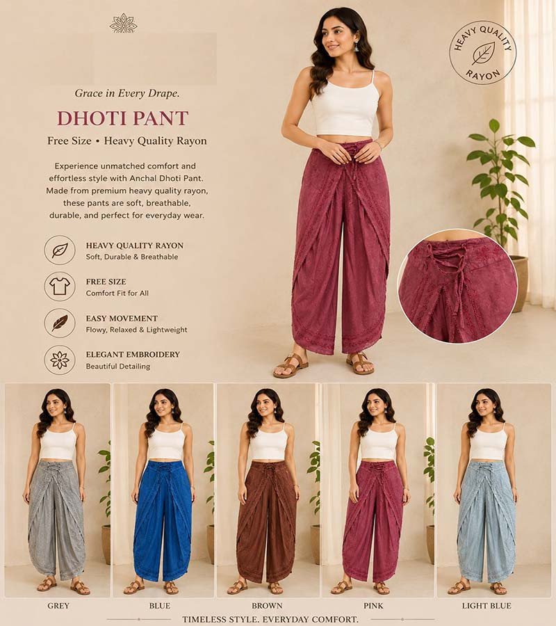 Embroidery Work Rayon Fabric Trouser GC-AP-1688