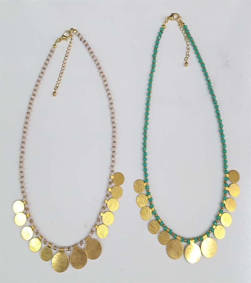 Stone and Metal Beads Necklaces GC-NK-308