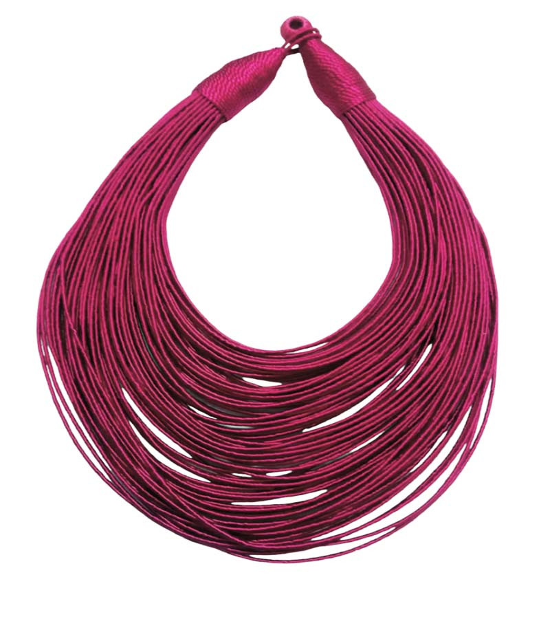 80 line Multi-Layer Silk Thread Wire Statement African Choker NecklaceGC-NK-509