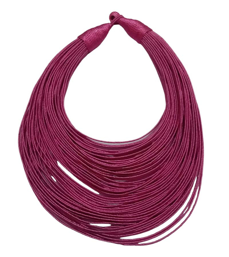 80 line Multi-Layer Silk Thread Wire Statement African Choker NecklaceGC-NK-516