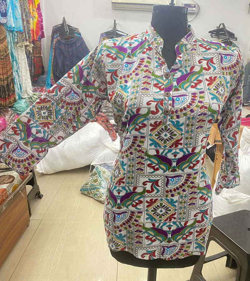 Rayon Print Summer Wear Cotton Fabric Top  GC-AP-1377