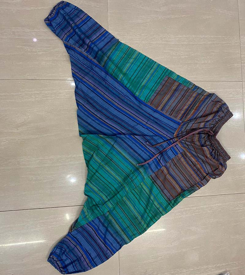 3 Dye Print Cotton Fabric Afghani Harem Pants For Man's and Women's GC-AP-1360