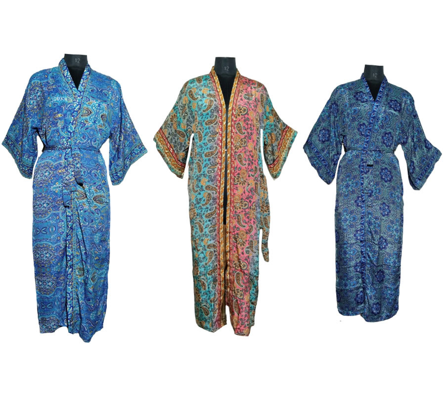 70%Silk 30% Rayon Fabric Long Kimono GC-AP-1136