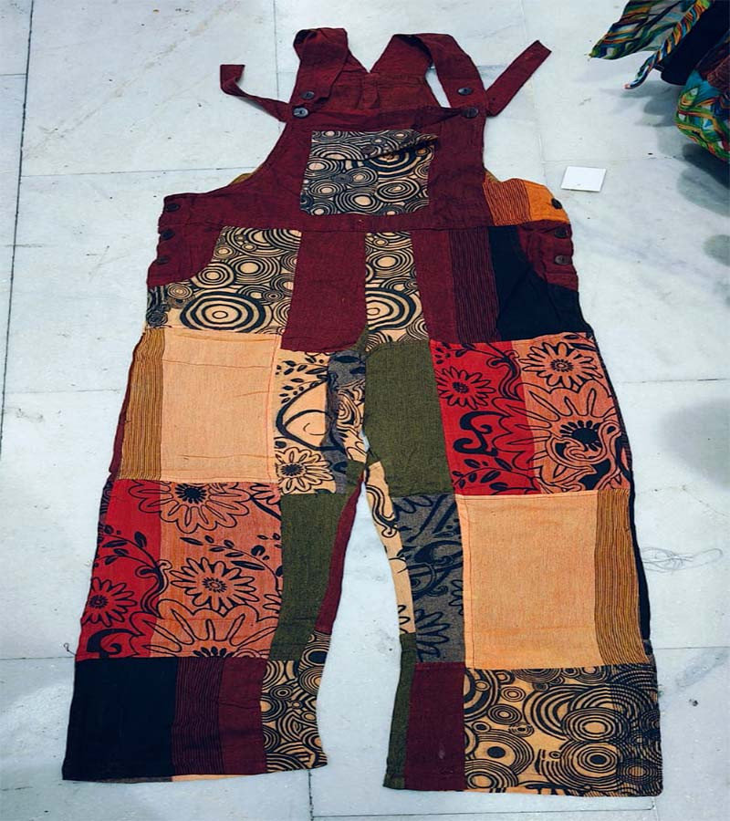 Patch Work Cotton Fabric Jumpsuit  Man's And Women's Use GC-AP-1579