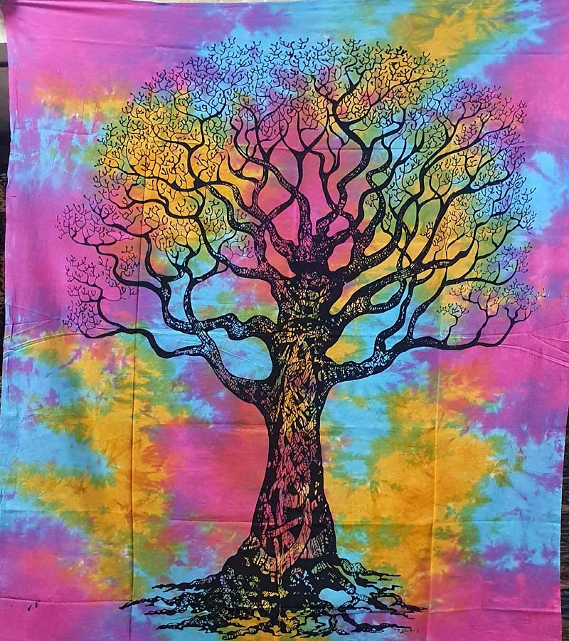 Dry Tree  Print Fashion Wall Hanging Tapestries Cotton Fabric BedSheet Single (135x210cm) Size for Home Decoration GC-TP-165-F