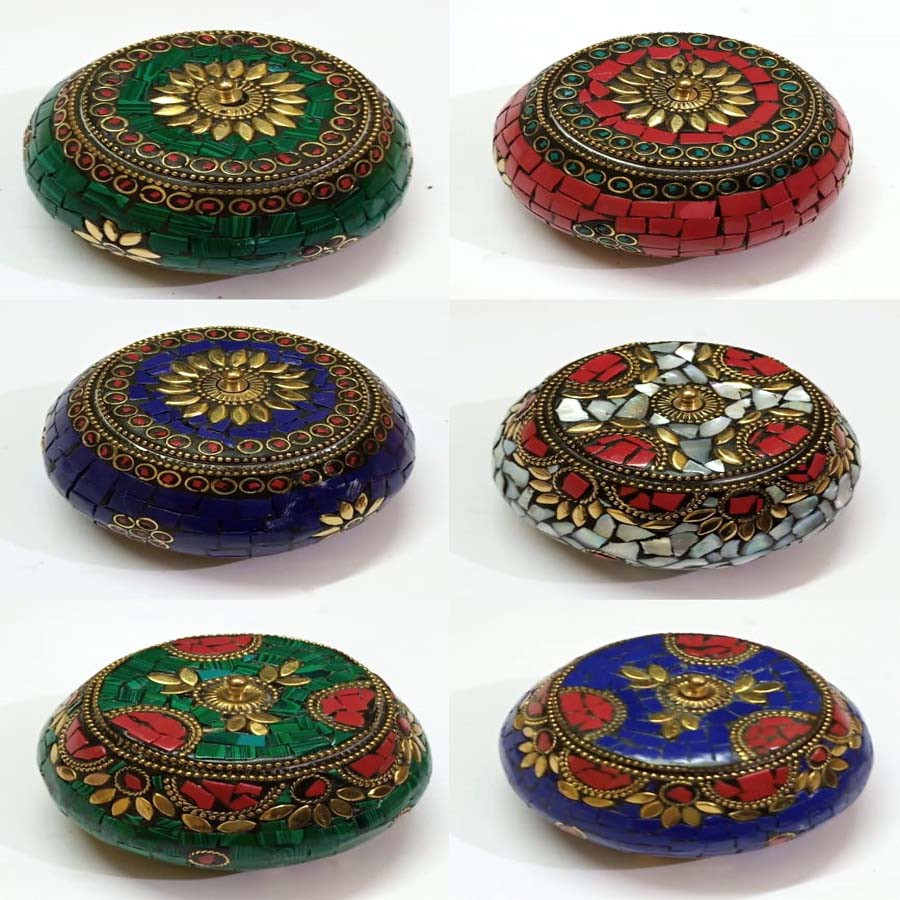 Mosaic Work Metal Jewelry Box GC-JB-103