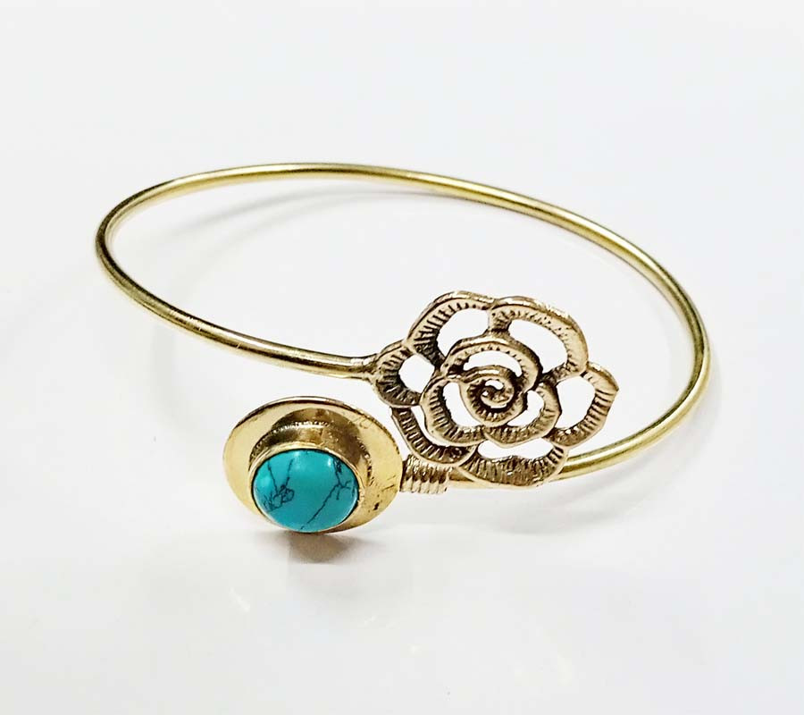 Stone Beads Brass  Bangle GC-BL-348