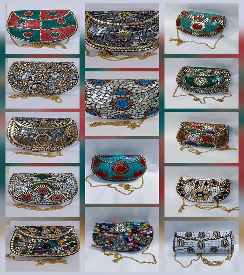Fine Quality Mosaic Work Ladies Fashion Purses GC-BG-1116